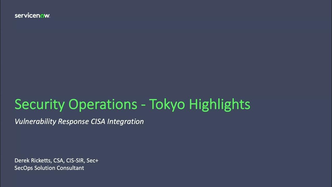 Tokyo   SecOps   VR Highlights