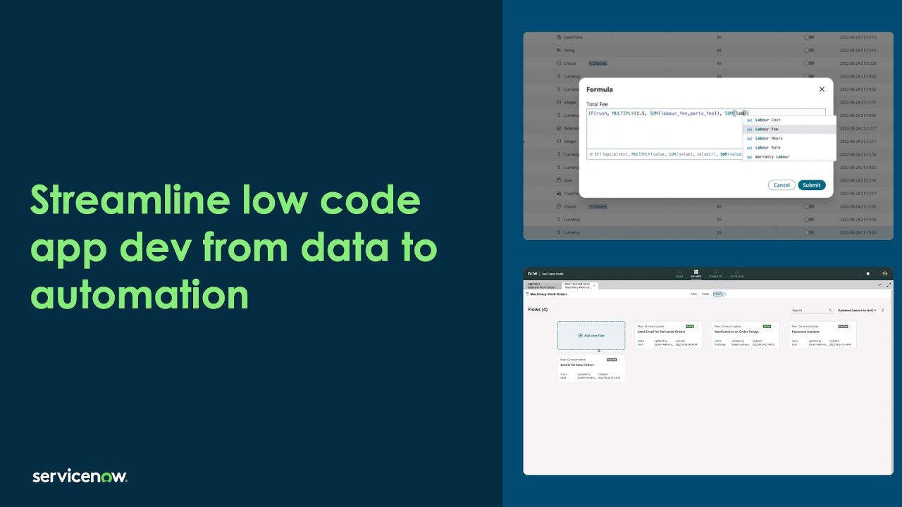 Streamline low code app dev from data to automation