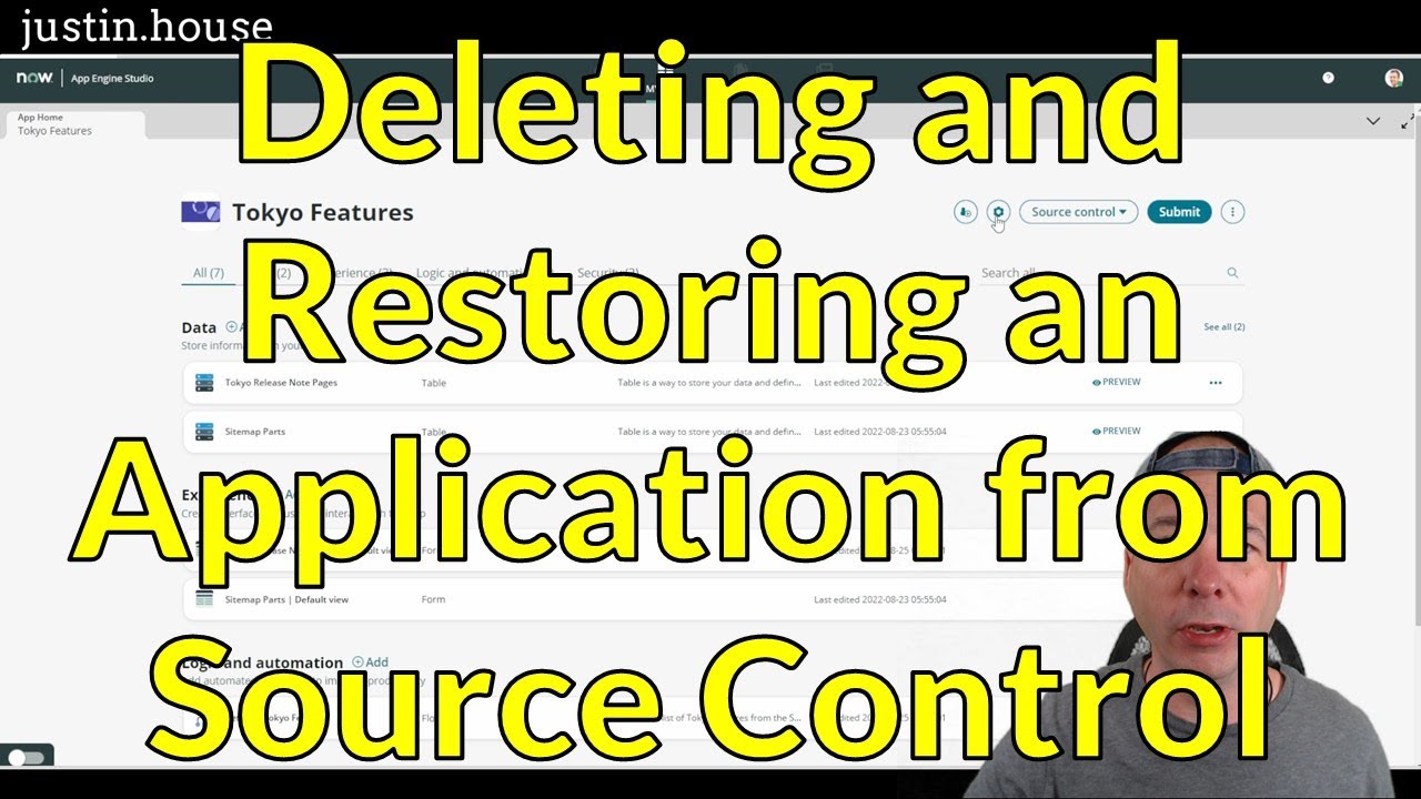 Deleting and Restoring an Application from Source Control
