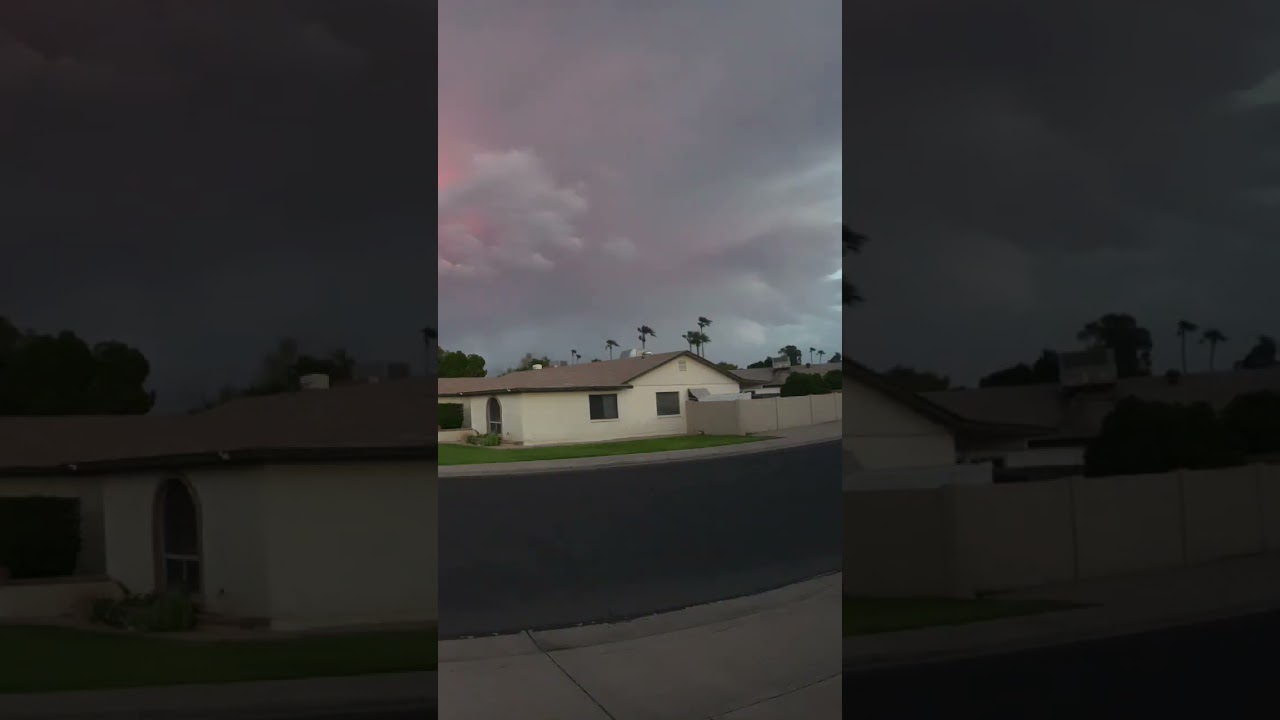 Caught a cool storm moving through Tempe at sunset #weather #arizona #storm #rain #tempe #sunset