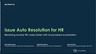 Issue Auto Resolution   Human Resources