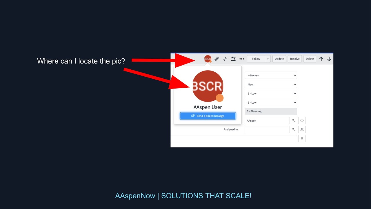 How to Upload the User Presence Profile Pic - ServiceNow Shortcut