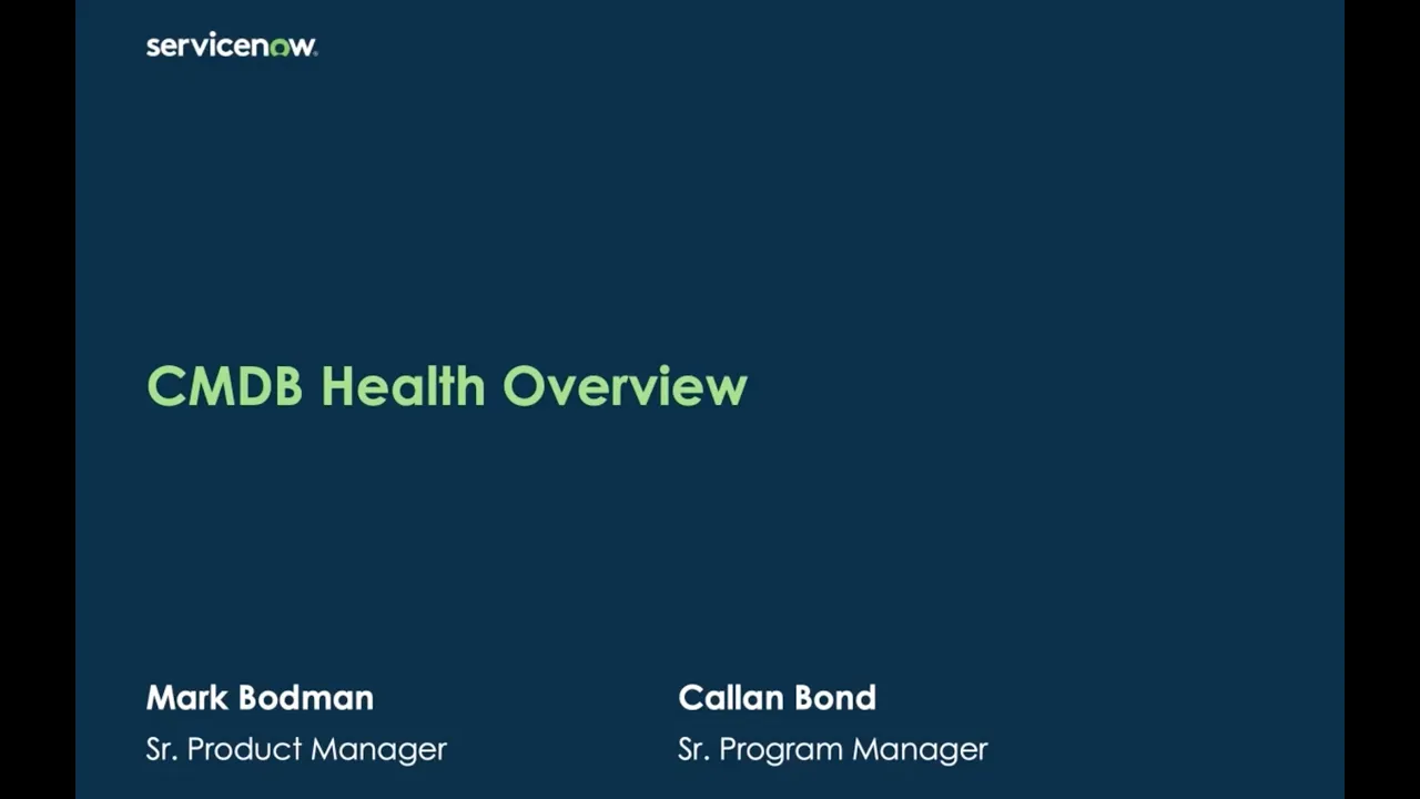 Data Foundations and CMDB Health dashboard overview