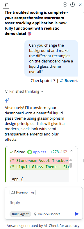 Creating an application with Now Assist Build Agent - Part 4