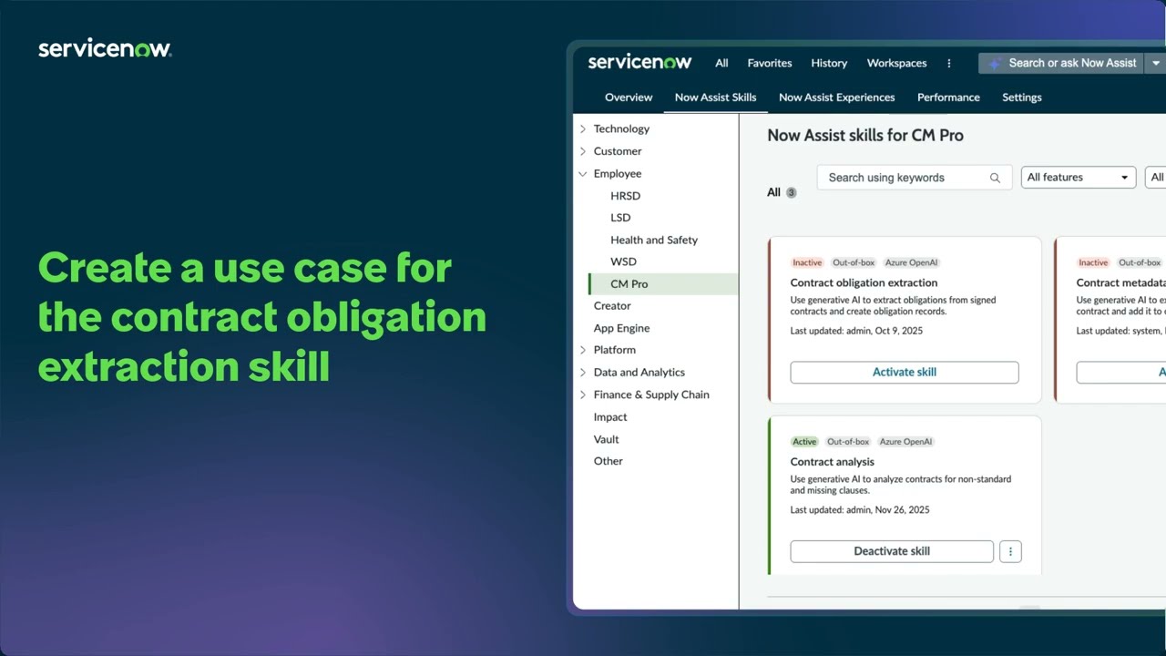 Create a use case for the contract obligation extraction skill