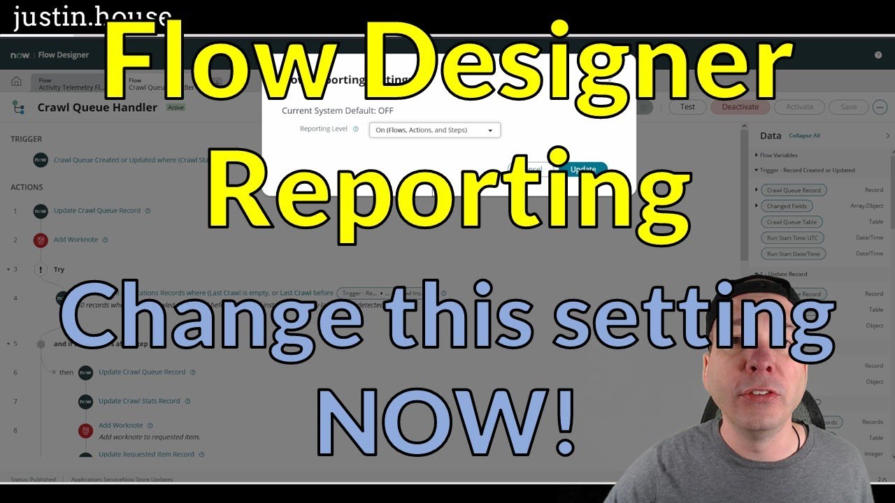 Flow Designer Reporting Settings