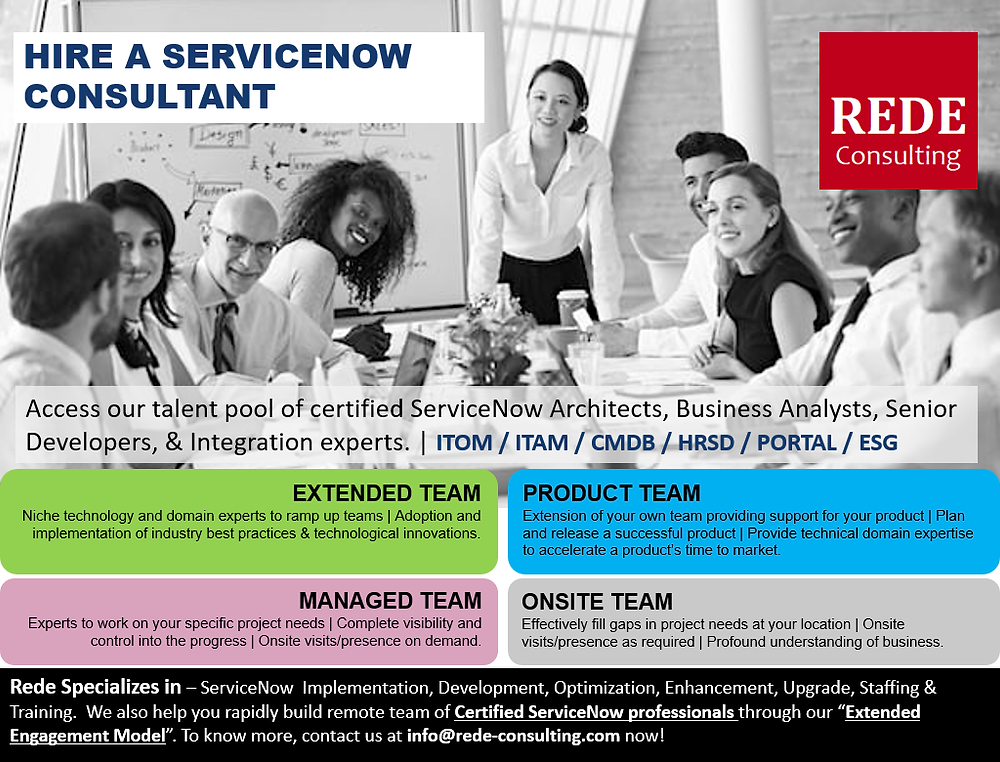 Hire - Certified and Experienced ServiceNow Consultants