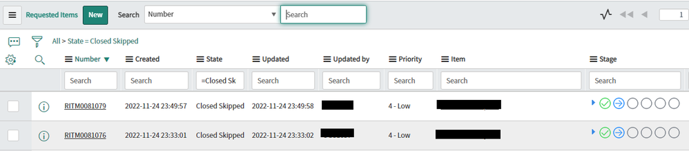 Workaround Employee Service Center PRO 27.0.4 RITM State to Closed Skipped