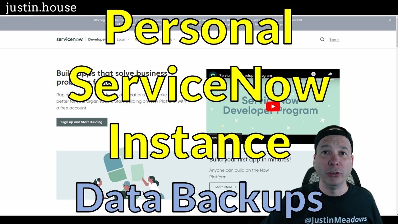 Personal ServiceNow Instance (aka PDIs) - Data Backups