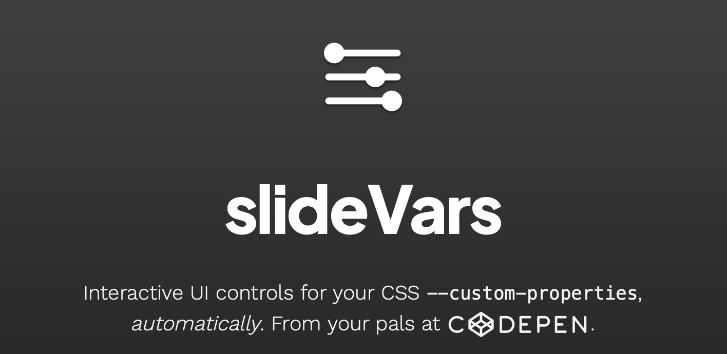 Playing With CodePen slideVars
