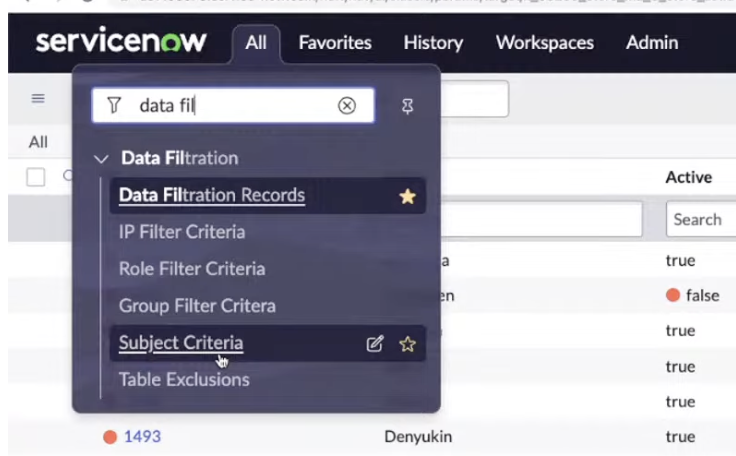 ServiceNow new in Tokyo - Data Filtration