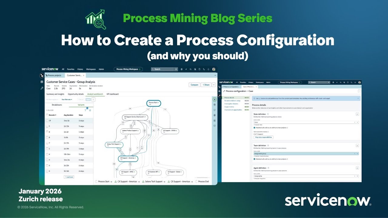 How to Create a Process Configuration - ServiceNow Process Mining