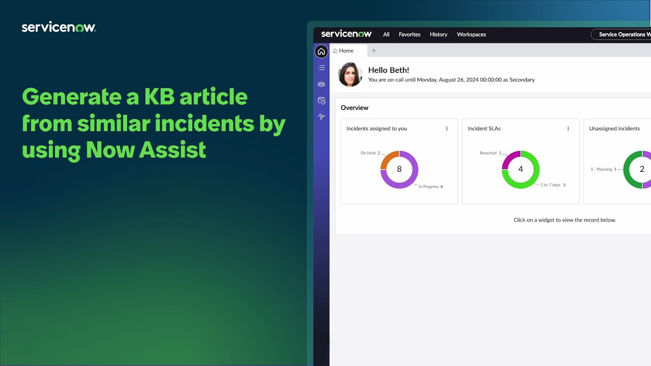 Generate a KB article from similar incidents by using Now Assist