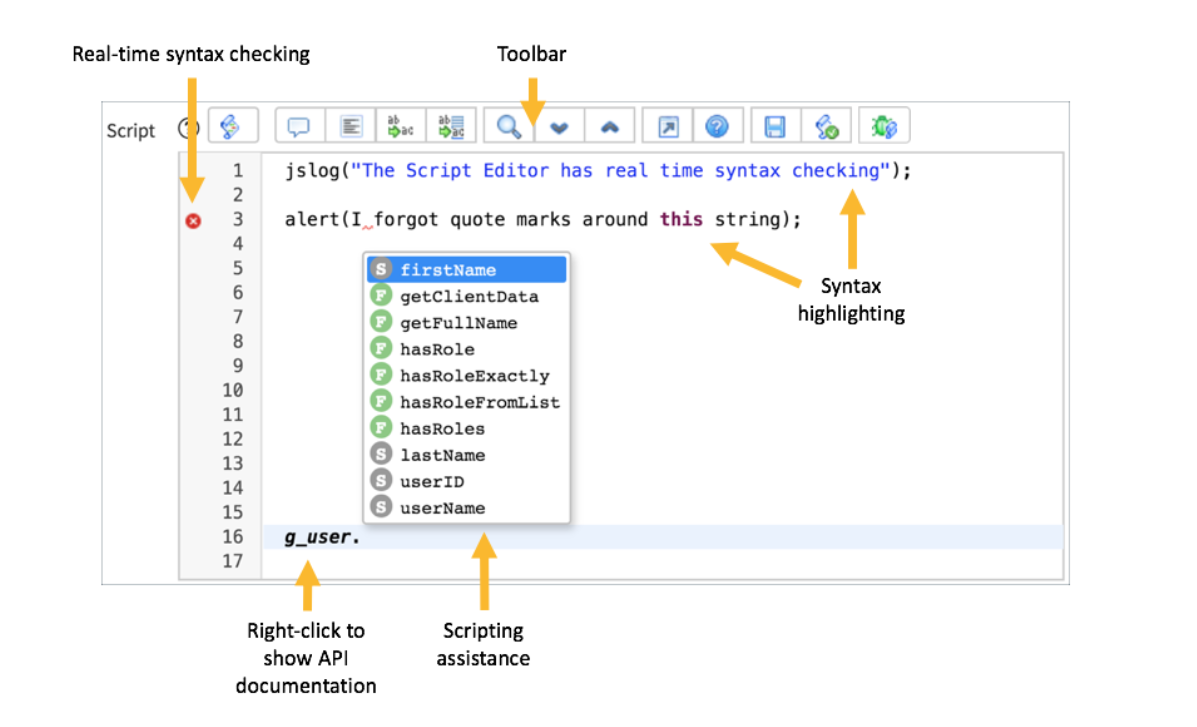 ServiceNow Script Editor
