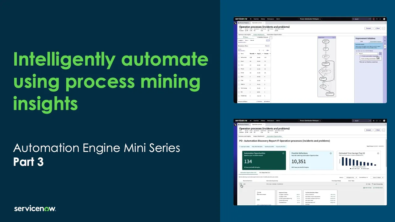 Intelligently automate using process mining insights