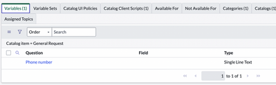 Setting up phone number validation on Now Platform (Phone number validation on catalog variables)