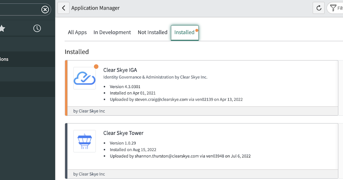 ServiceNow Another way to locate application verison - my company applications