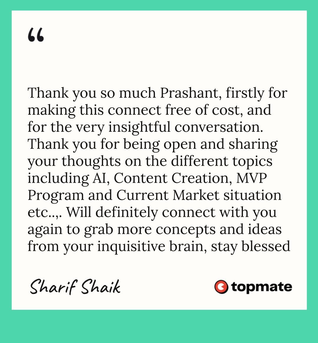 Another Awesome Topmate Feedback