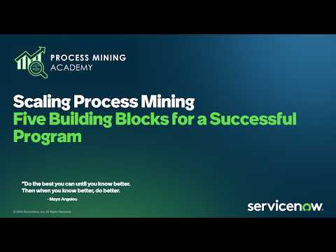 Process Mining Academy #45 - Scaling Process Mining: Five Building Blocks for a Successful Program