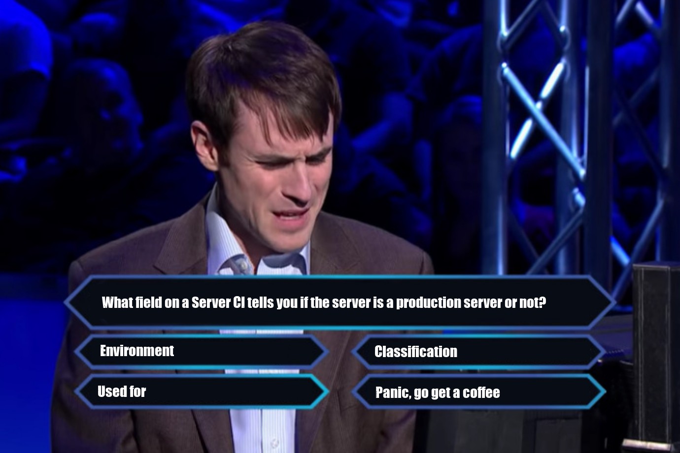 Environment vs Used For vs Classification in the CMDB