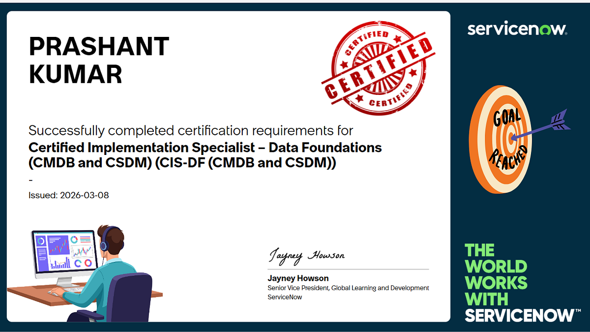 Certified Implementation Specialist — Data Foundations (CMDB and CSDM)