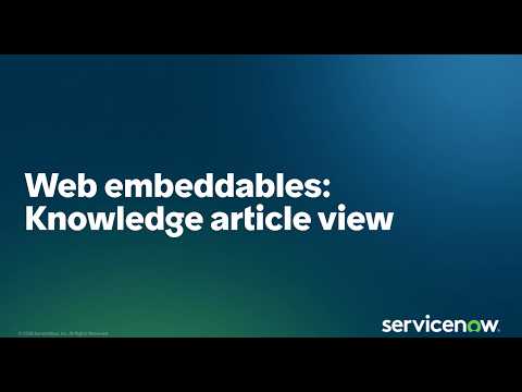 Web embeddables:  Knowledge Article View