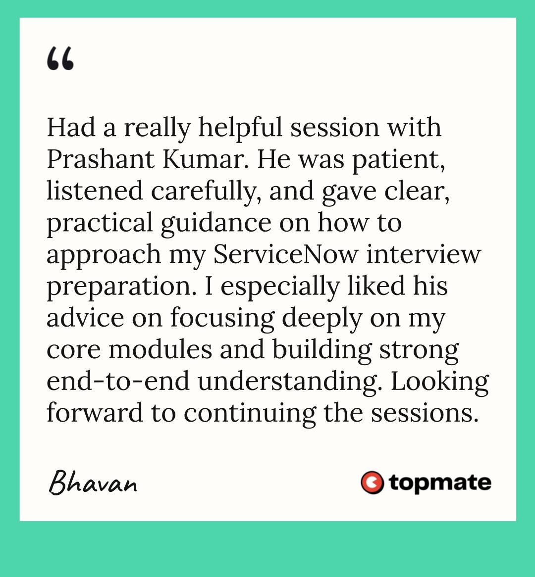 Another Awesome Topmate Feedback