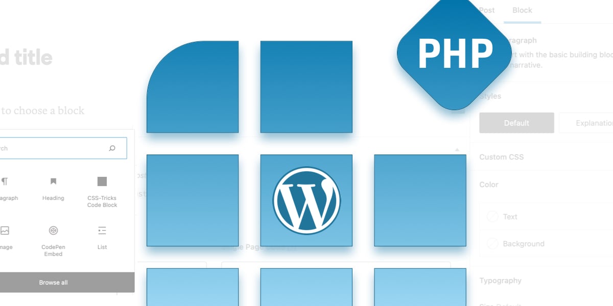 WordPress PHP-Only Block Registration