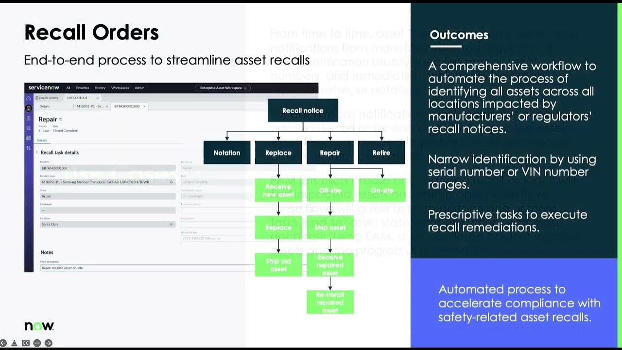 Enterprise Asset Management - Recall Order