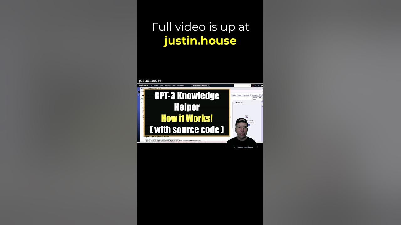 GPT-3 Knowledge Helper - How it Works! - short #gpt3 #servicenow #knowledgemanagement