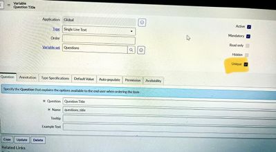 Restrict duplicates in Multi-row Variable Set without script # Unique Attribute