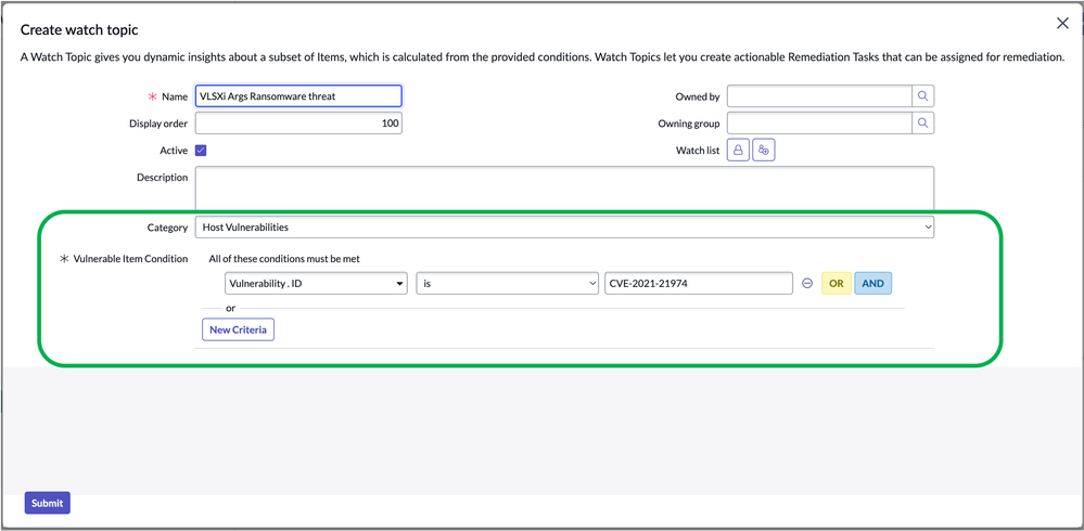 Using Vulnerability Response Workspaces to track CVE-2021-21974 targeted by ESXiArgs Ransomware