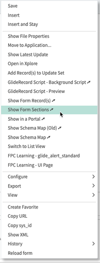 "Show Form Sections" Tool