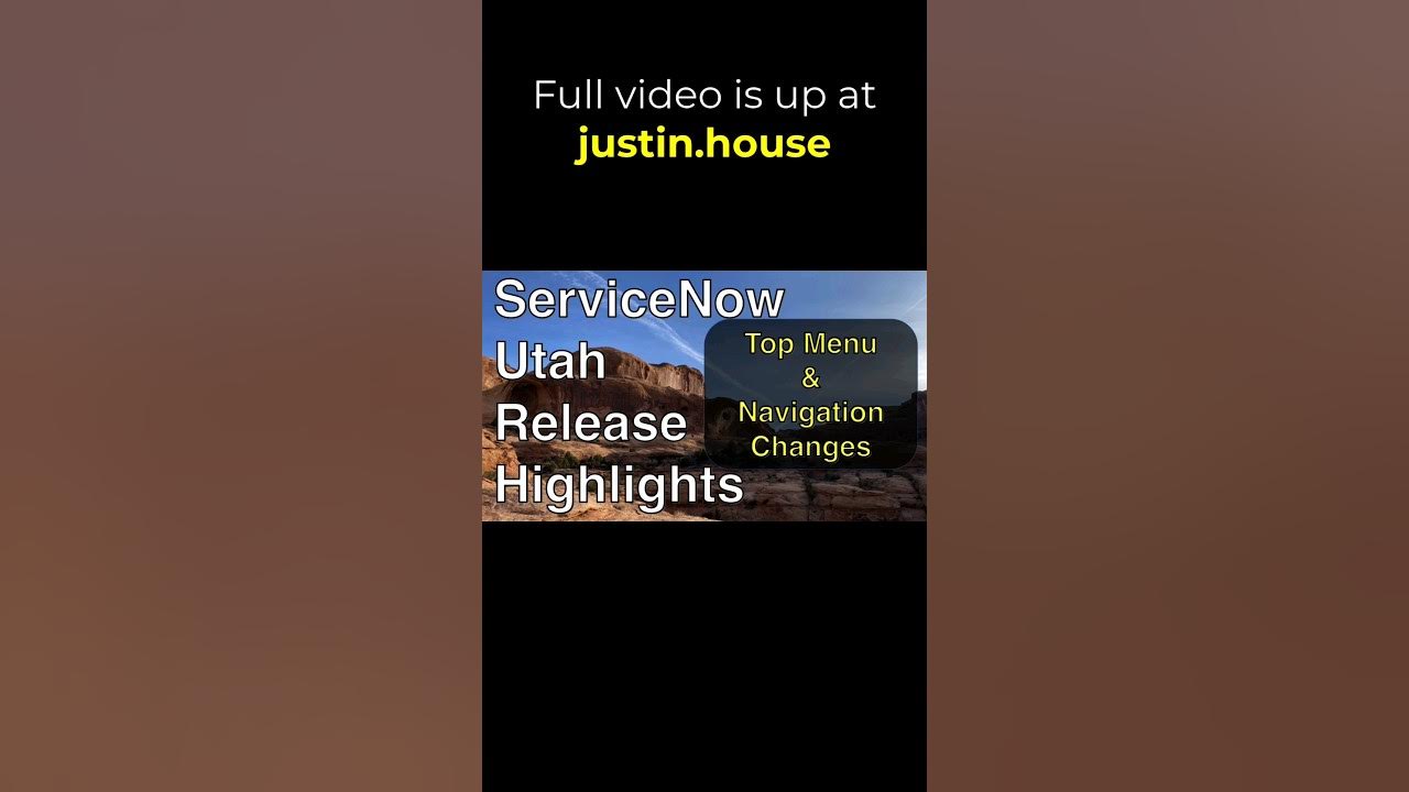 Top Menu and Navigation Changes - short #servicenow #utah #ui #navigation