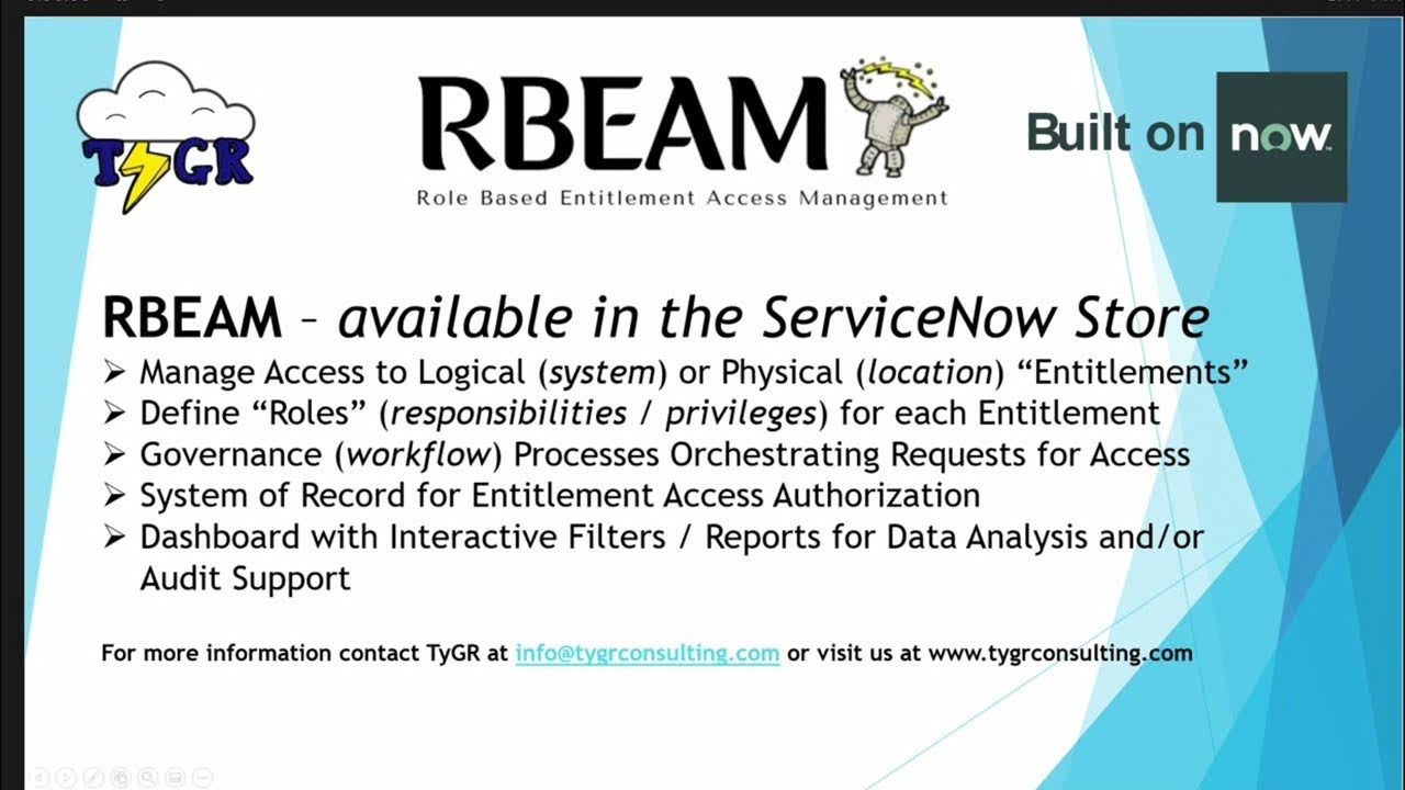 ServiceNow IGA Solution - RBEAM - Role Based Entitlement Access Management