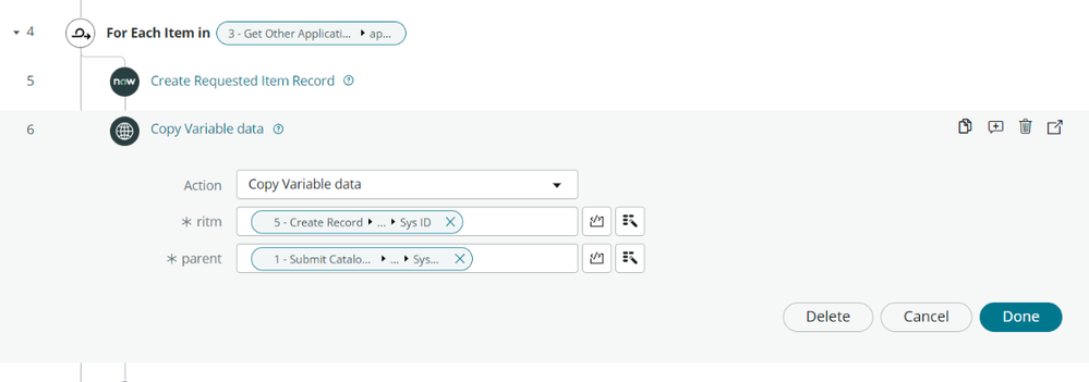 Create RITMs for existing request through Flow Designer