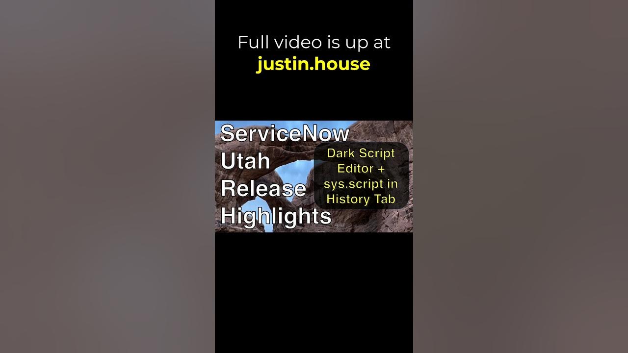 Dark Script Editor and History Surprise #servicenow #utah #darkmode #ui