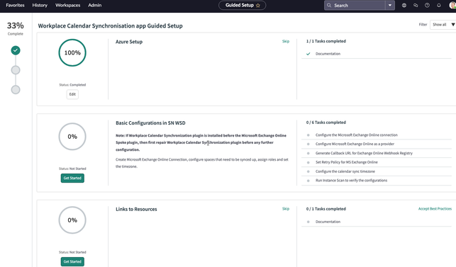 Workplace Calendar Synchronization with Microsoft Exchange (Normal mode) using the Guided Setup