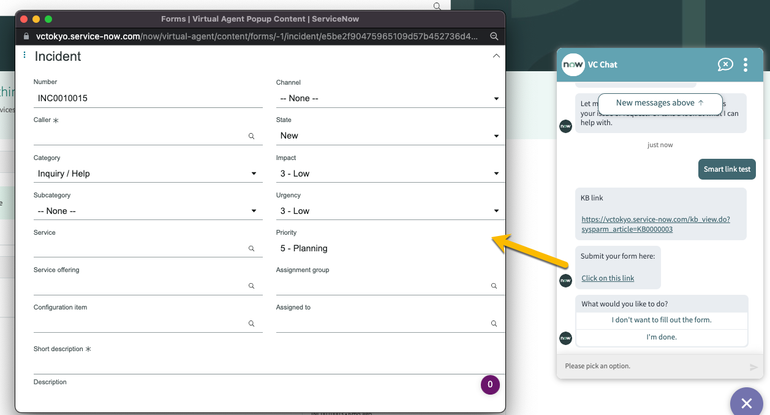 New in Tokyo release - Create a pop-up form to fill out records next to the Virtual Agent