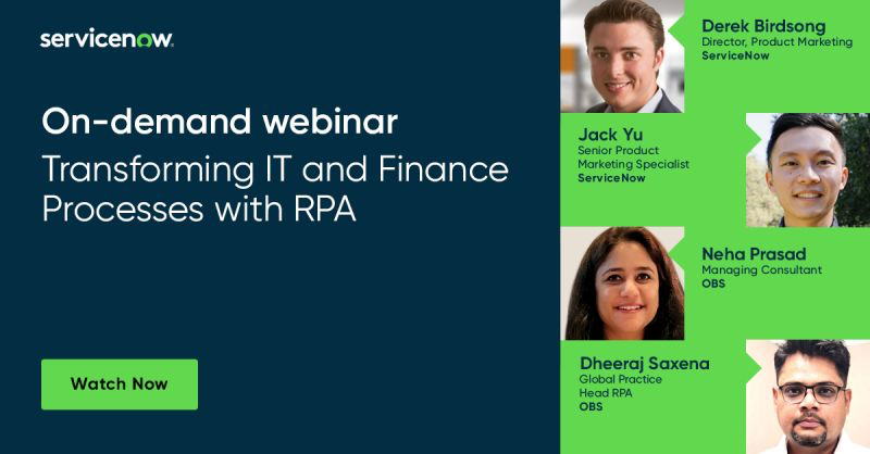 on-demand webinar: Transforming IT and Finance Proceses with RPA