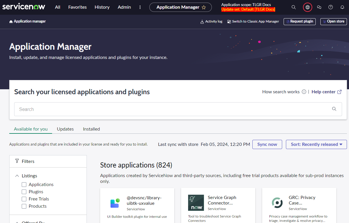 Application manager Look & Feel