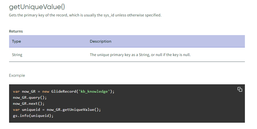 The method getUniqueValue() does not always return an id – TRUE or FALSE?