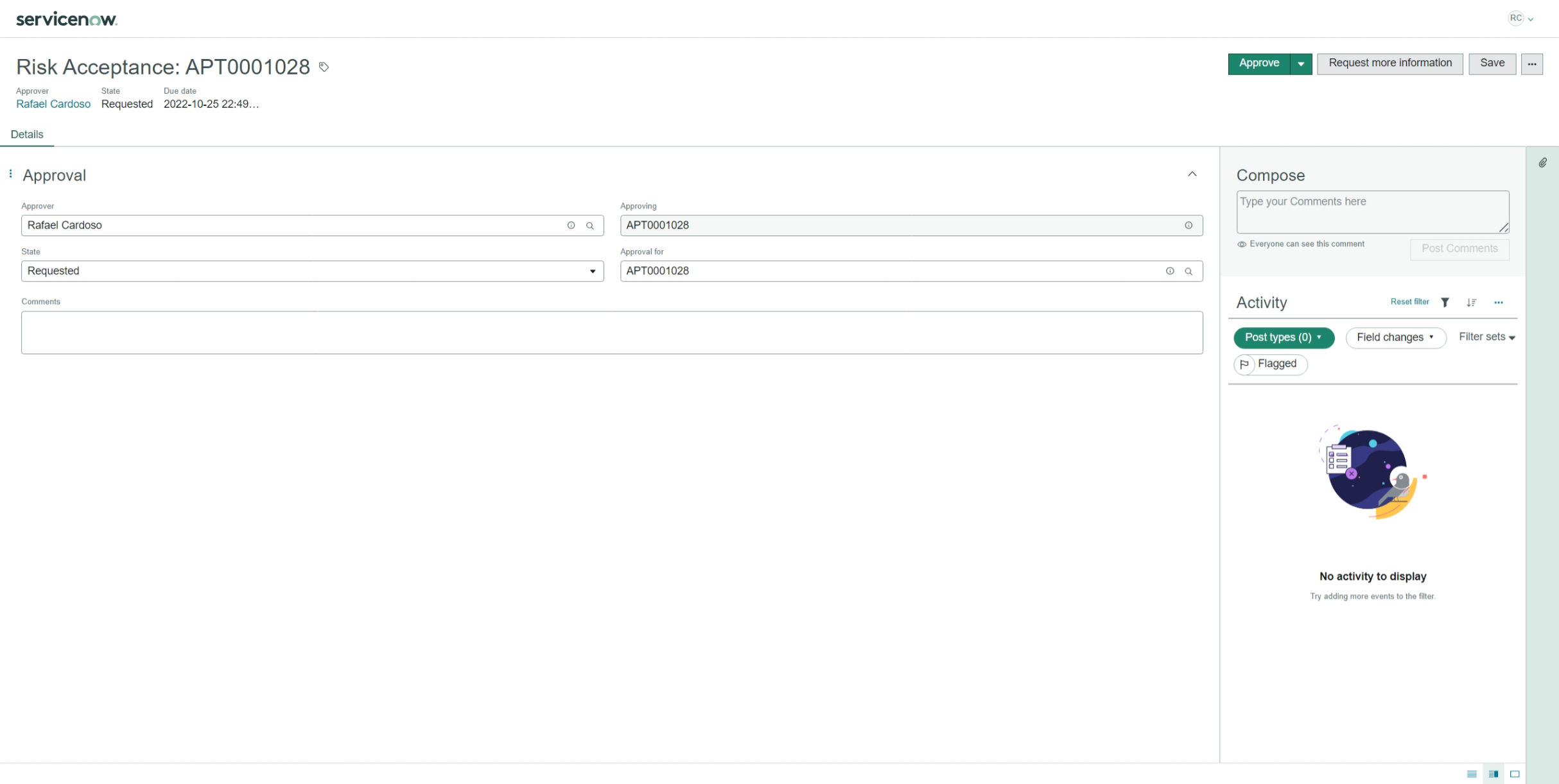Add “Approval” buttons to the Form on Workspace
