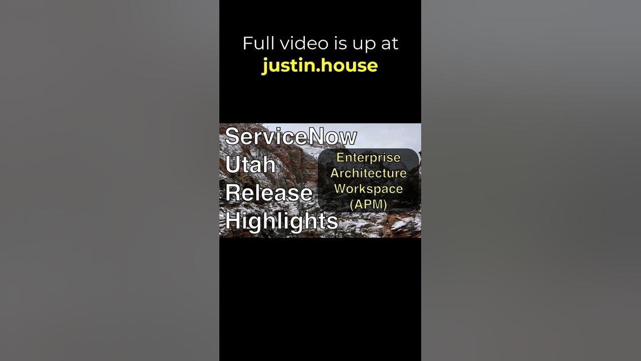 Enterprise Architecture Workspace in Application Portfolio Management - short #servicenow #utah