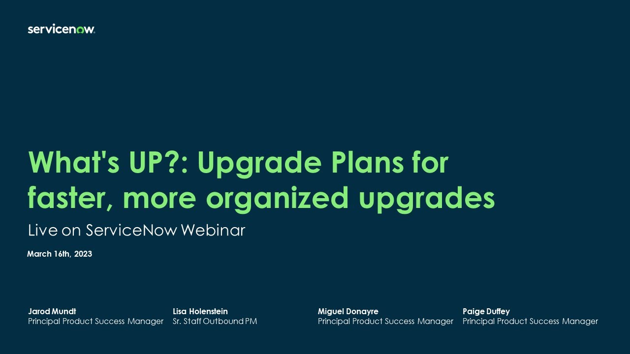 Platform Academy Session #32 - March 16, 2023 - Upgrade Plans for faster and more organized upgrades