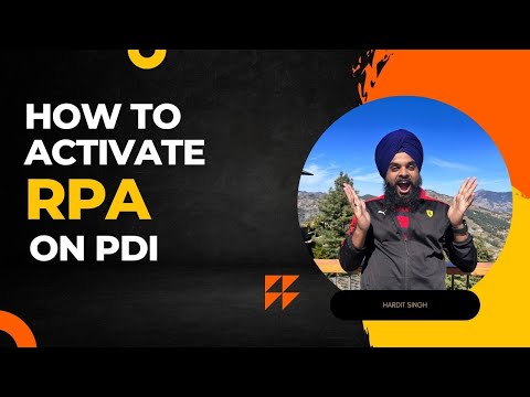 How to activate Robotic Process Automation(RPA) on your PDIs