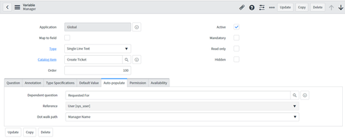 Auto-Populate Reference data in Service Catalog