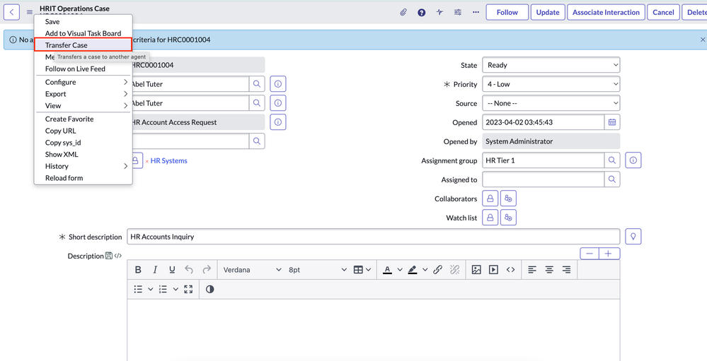 Exclude HR Services from Transfer Case HR Service dropdown