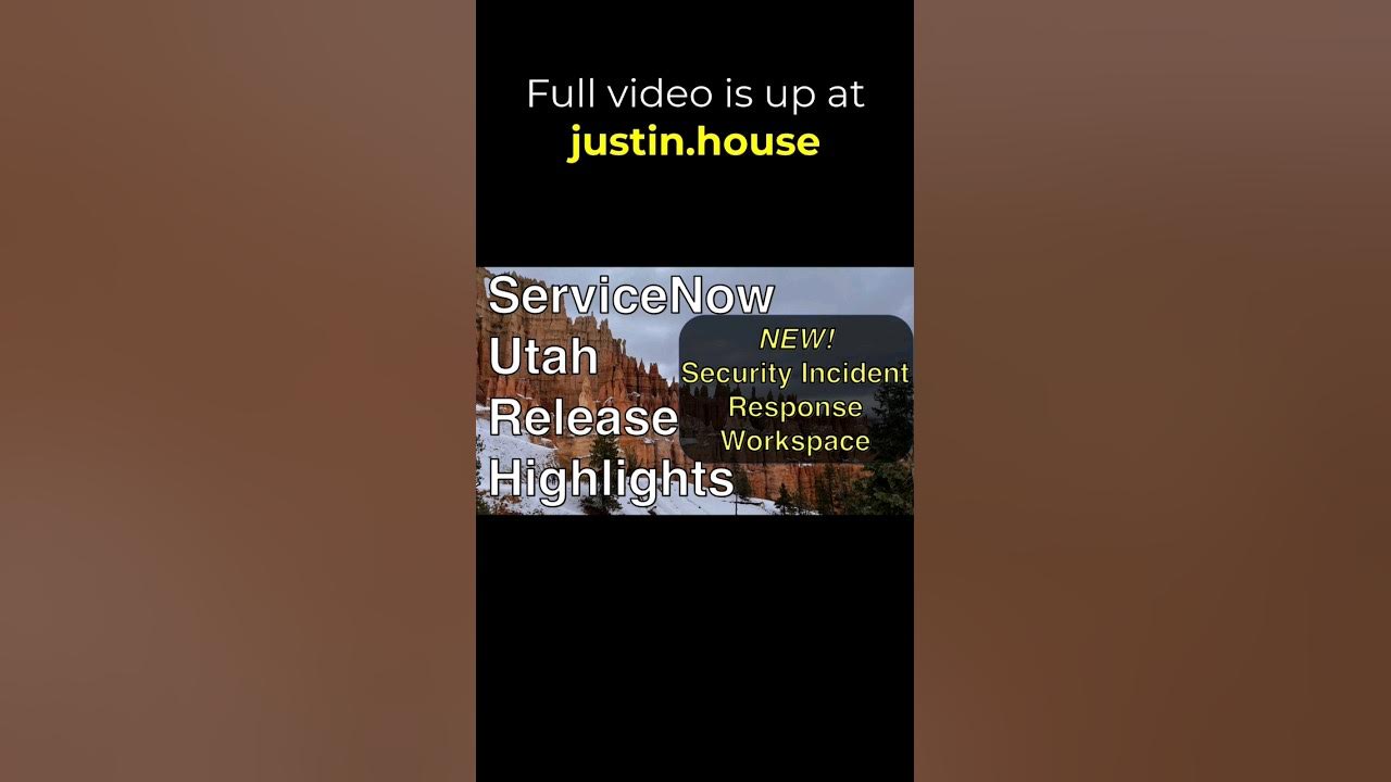 New Security Incident Response Workspace in ServiceNow Utah - short 🩳 #servicenow #utah #security