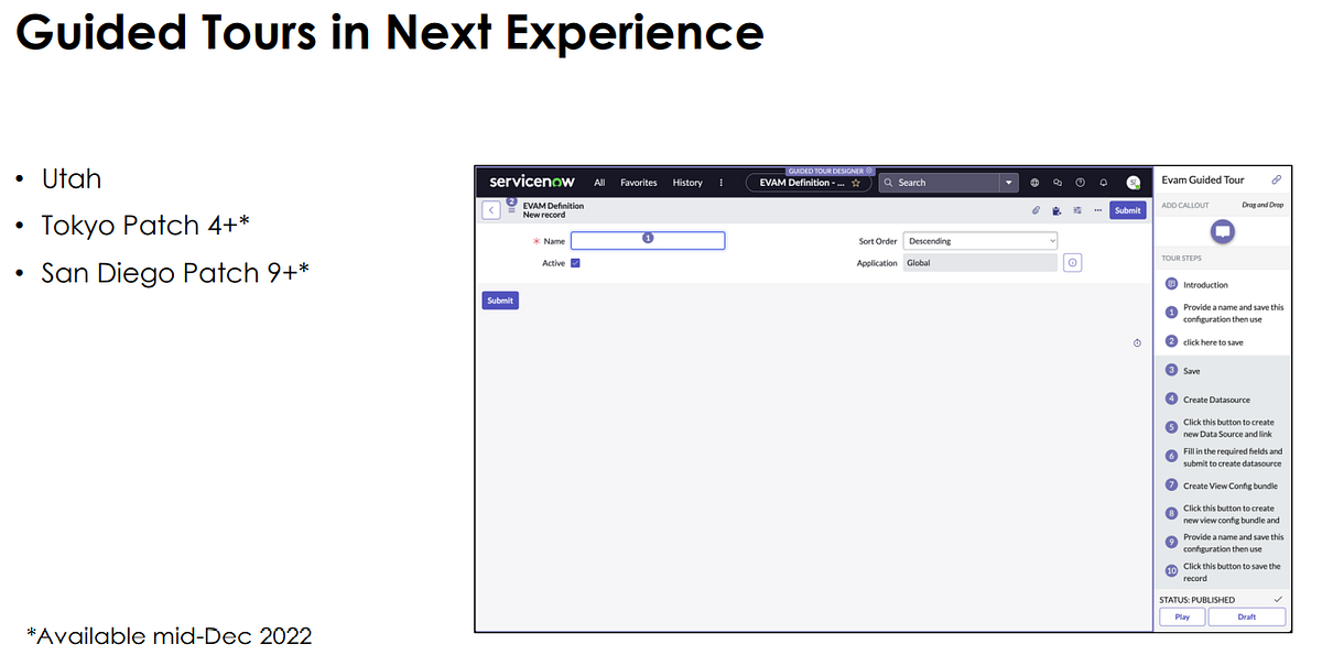 ServiceNow UTAH Feature 46